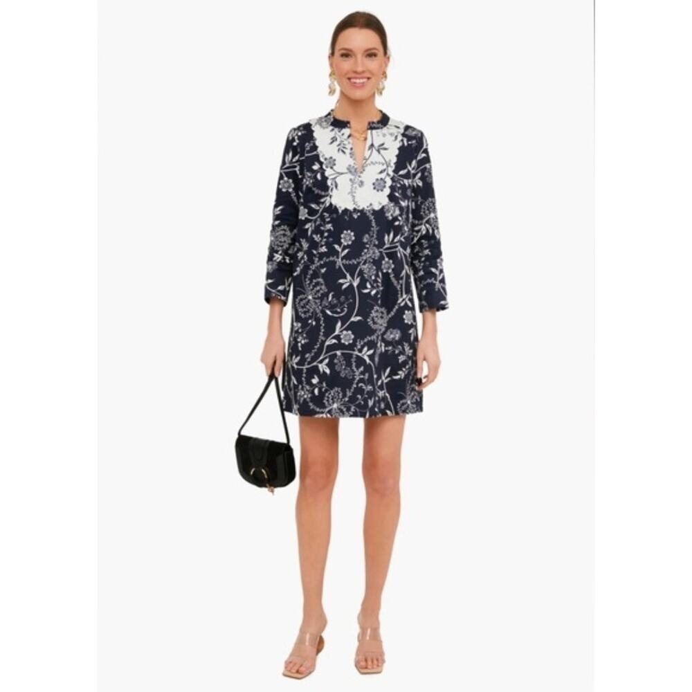 Tuckernuck Westwind Avenelle Dress Small Navy White Floral Tunic Shift
